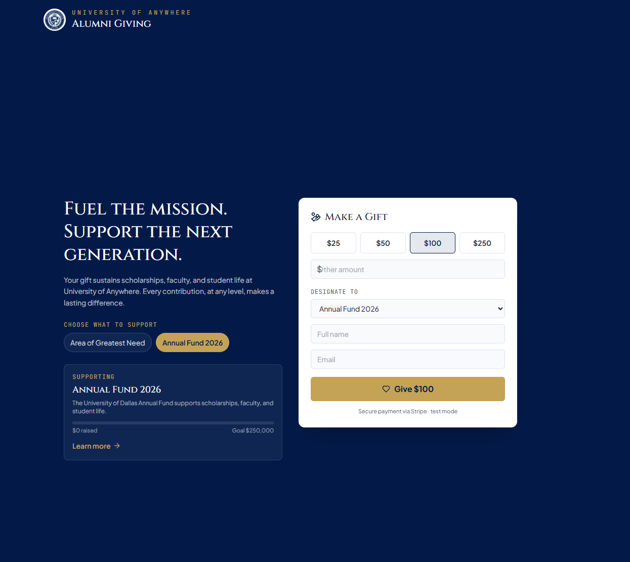 Raise more — with giving built right in